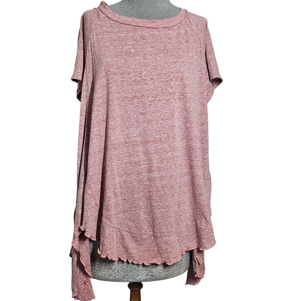Cotton Blend High Low Hem Tee Size Large